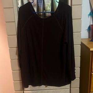Purple/black heathered long sleeve top